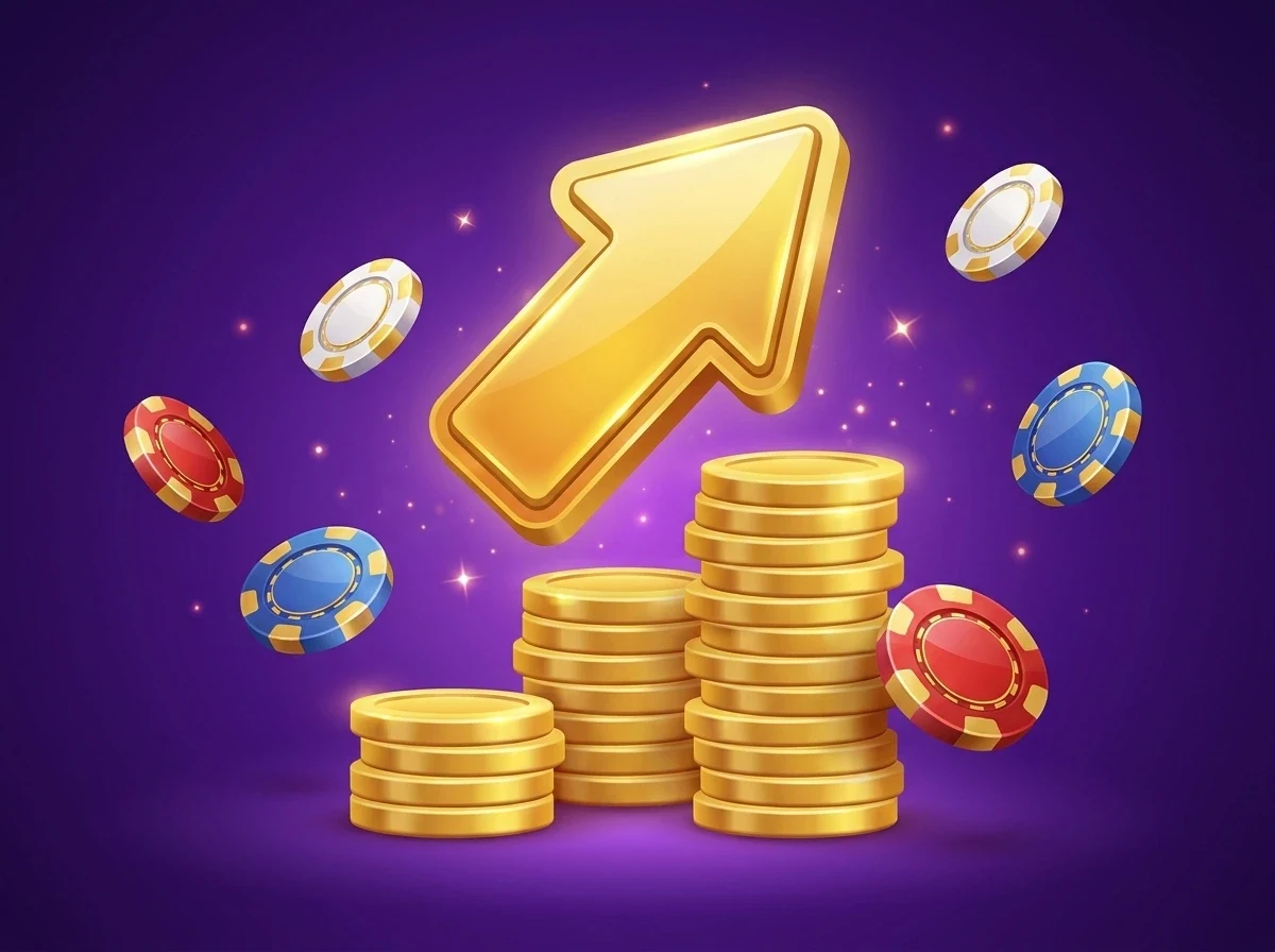 Limits and fees — coin stacks and rising arrow