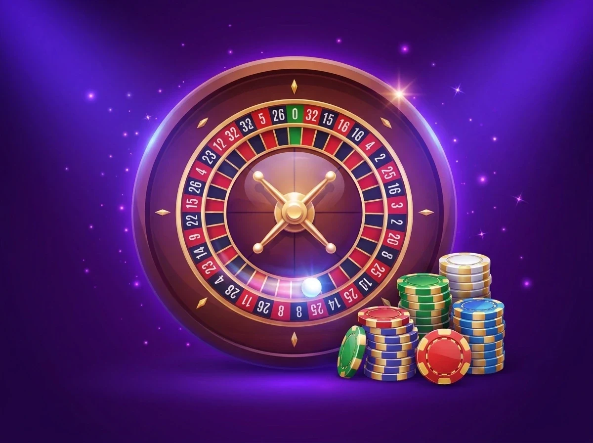 Live casino — roulette wheel and chips